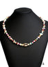 Boho Necklace, Blue Colorful Gold Shell